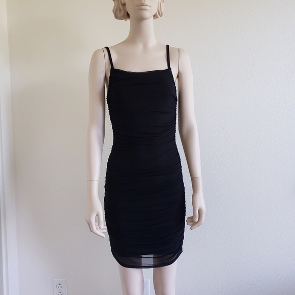 Lovers and Friends Black Bodycon Ruched Mini Dress size Small - Picture 2 of 16